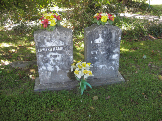 gravesite of Edward and Malinda Susan Cox Hamilton